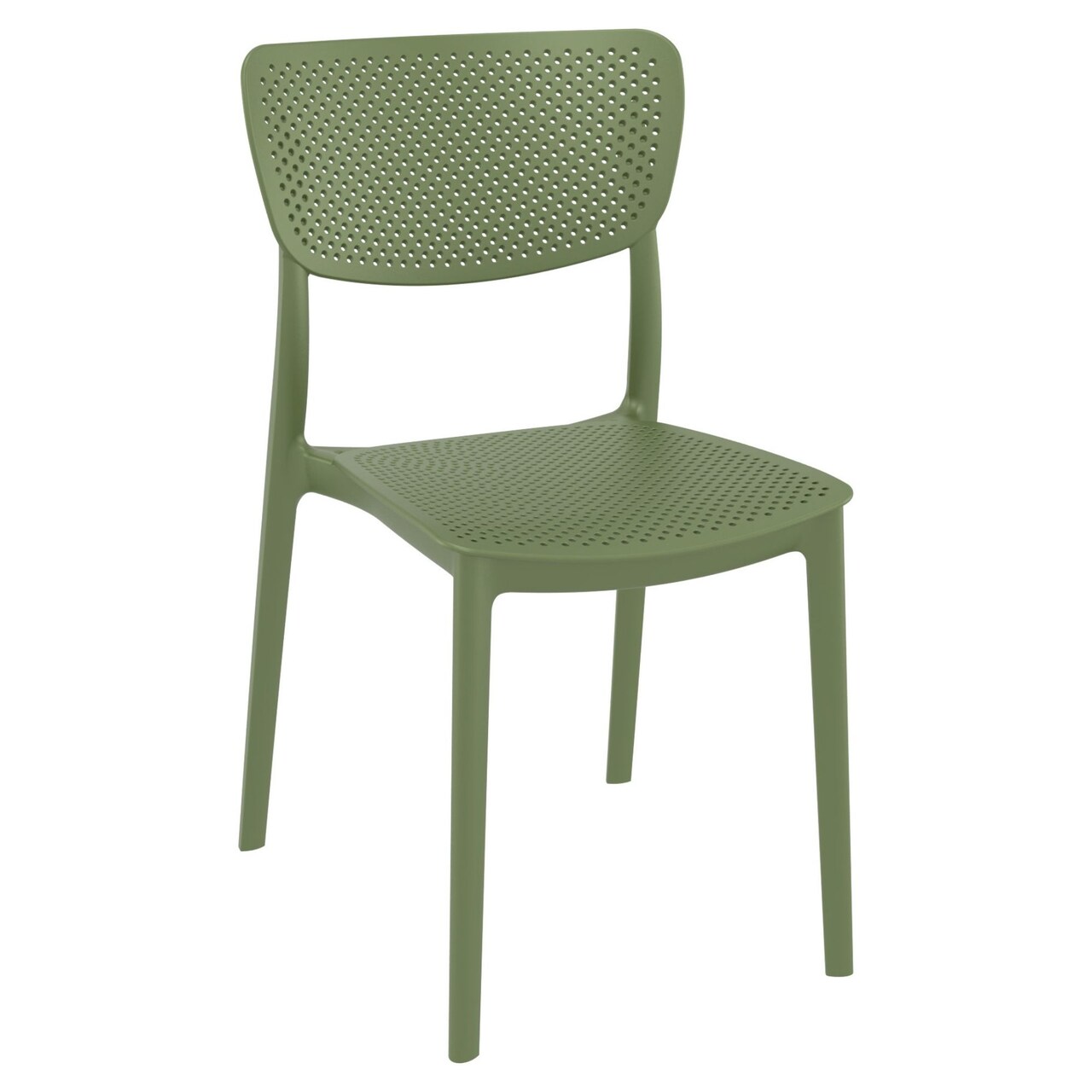 Luxury Commercial Living 33" Olive Green Stackable Patio Dining Chair